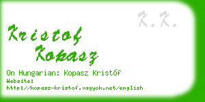 kristof kopasz business card